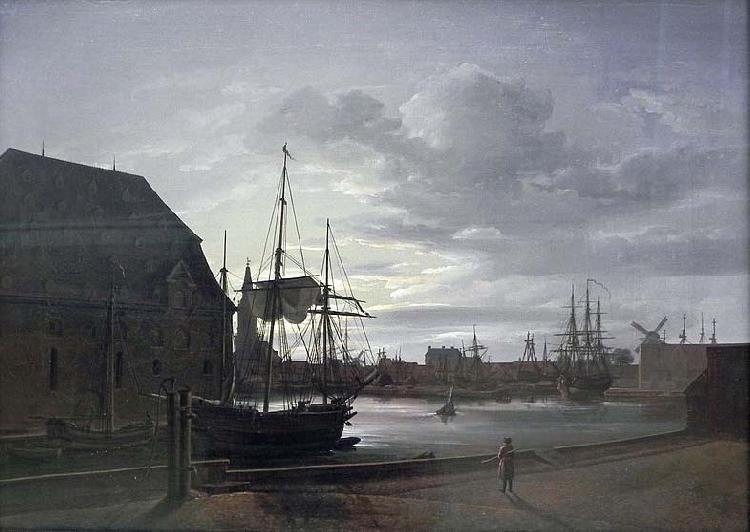 Johan Christian Dahl Frederiksholms Canal in Copenhagen with Christian IV's Brewery oil painting image